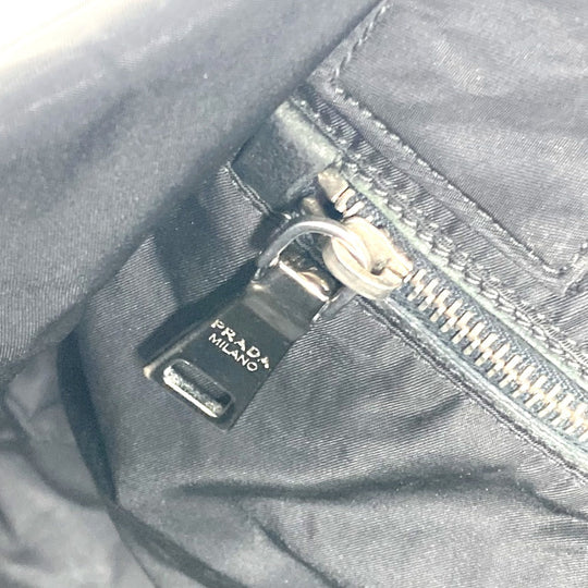 PRADA Shoulder Bag Nylon black check Bag Women Used Authentic