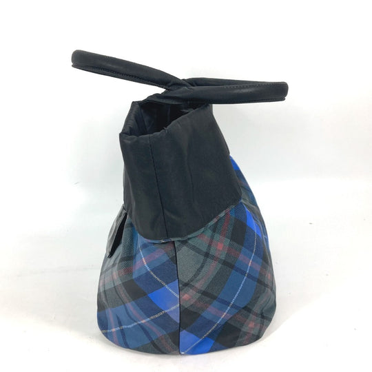 PRADA Shoulder Bag Nylon black check Bag Women Used Authentic