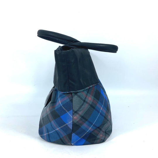 PRADA Shoulder Bag Nylon black check Bag Women Used Authentic