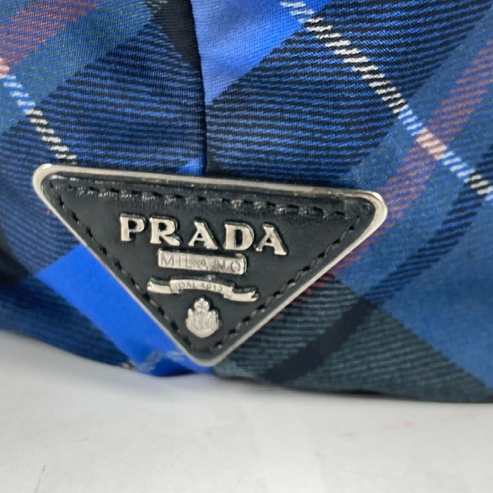 PRADA Shoulder Bag Nylon black check Bag Women Used Authentic