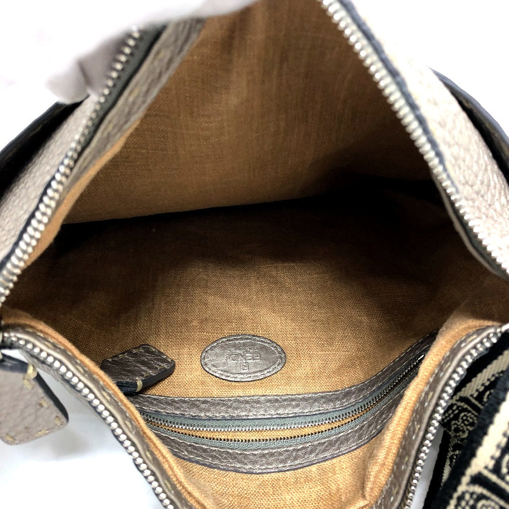 FENDI Shoulder Bag leather Metallic color Celeria Women Used Authentic
