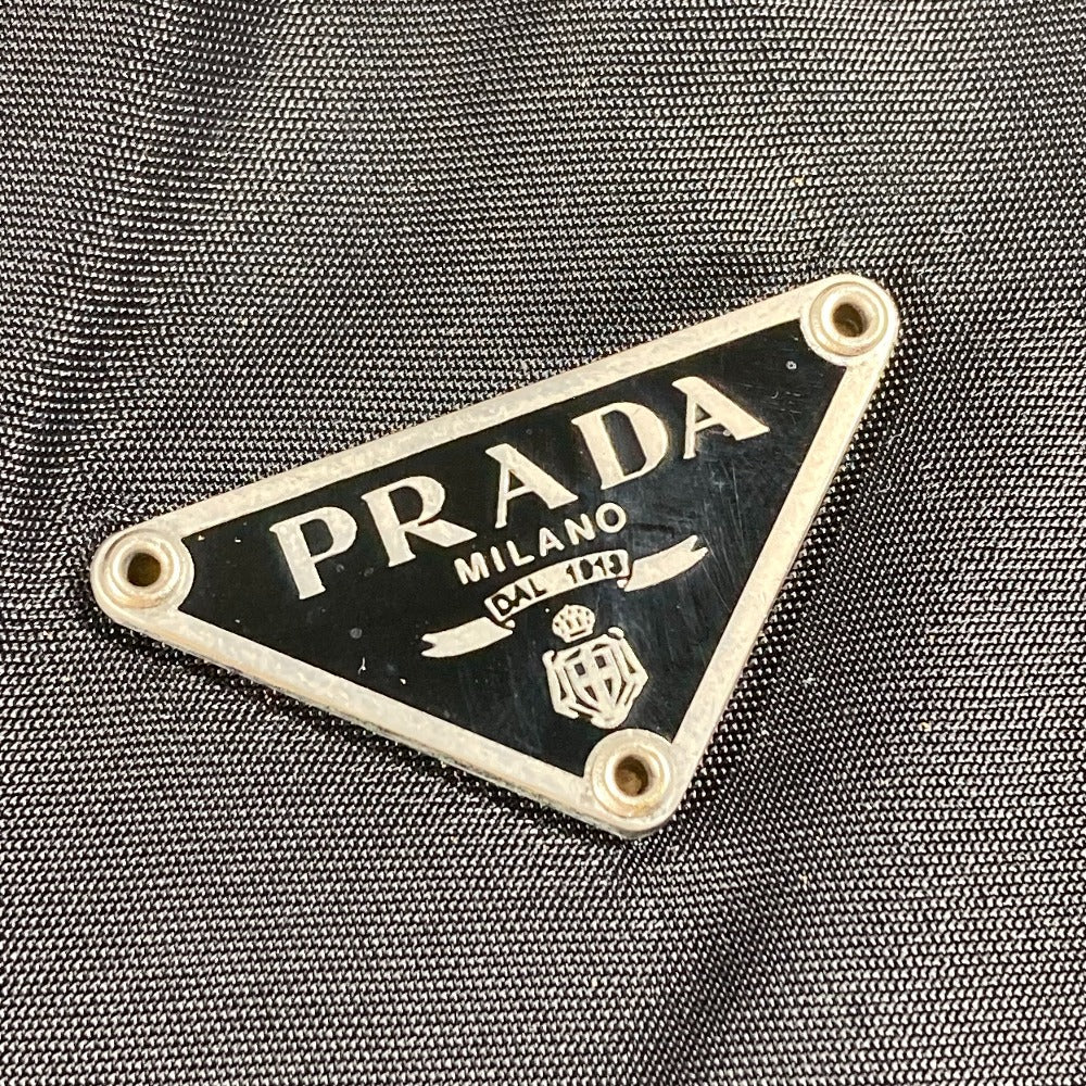 PRADA Handbag Nylon black Triangle logo plate Women Used Authentic