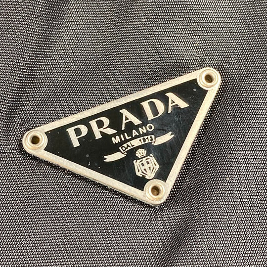 PRADA Handbag Nylon black Triangle logo plate Women Used Authentic