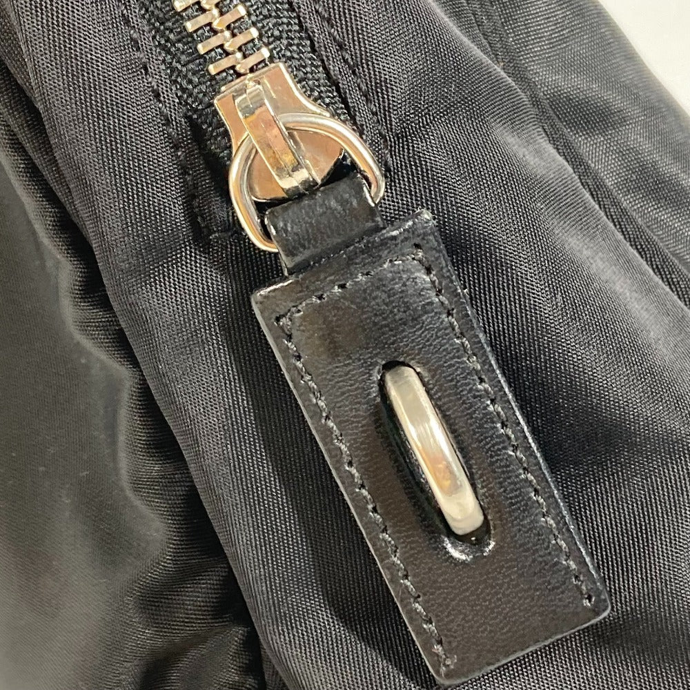 PRADA Handbag Nylon black Triangle logo plate Women Used Authentic