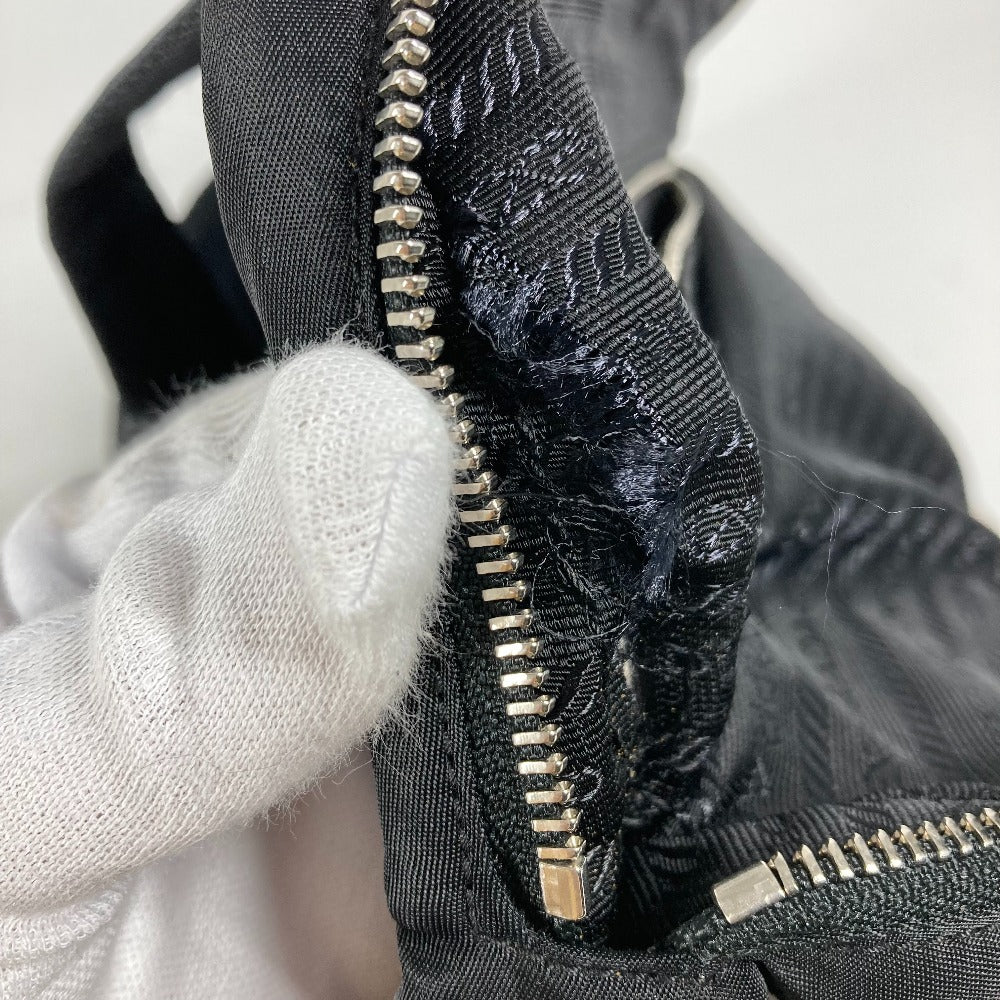 PRADA Handbag Nylon black Triangle logo plate Women Used Authentic