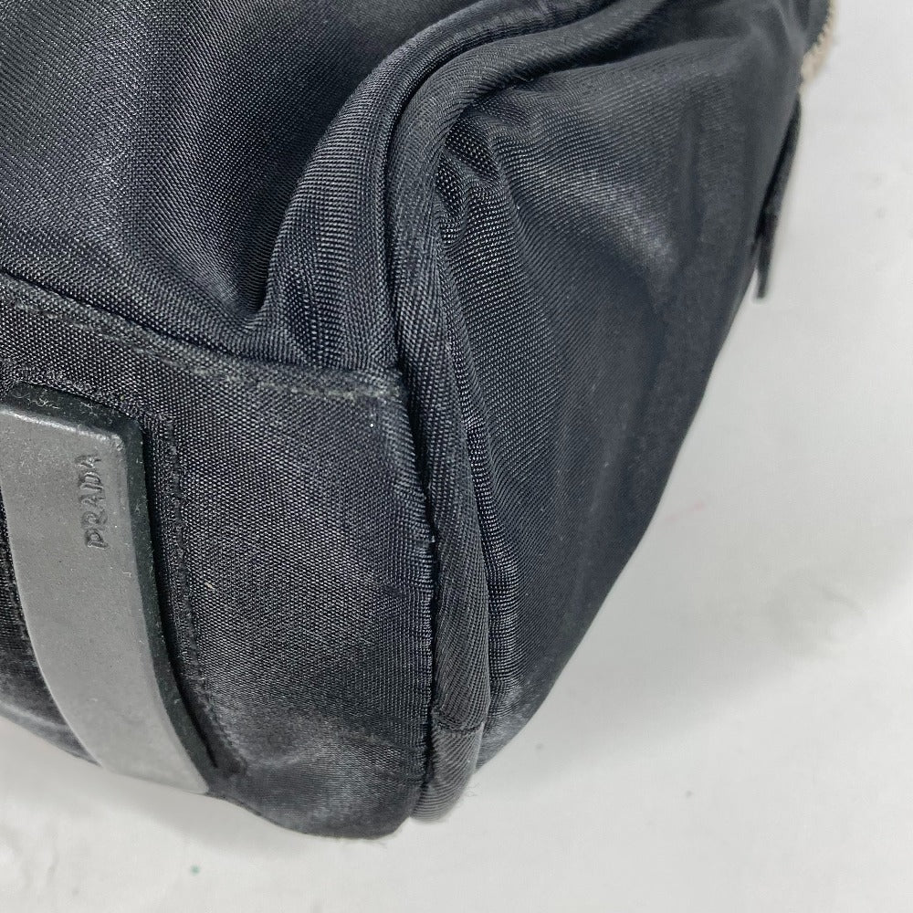 PRADA Handbag Nylon black Triangle logo plate Women Used Authentic