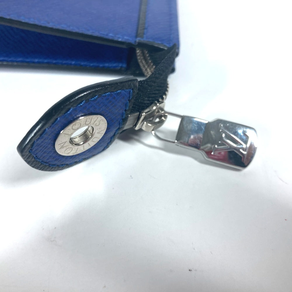 LOUIS VUITTON Clutch bag M30575 Taiga Leather blue Taiga Pochette Voyager MM