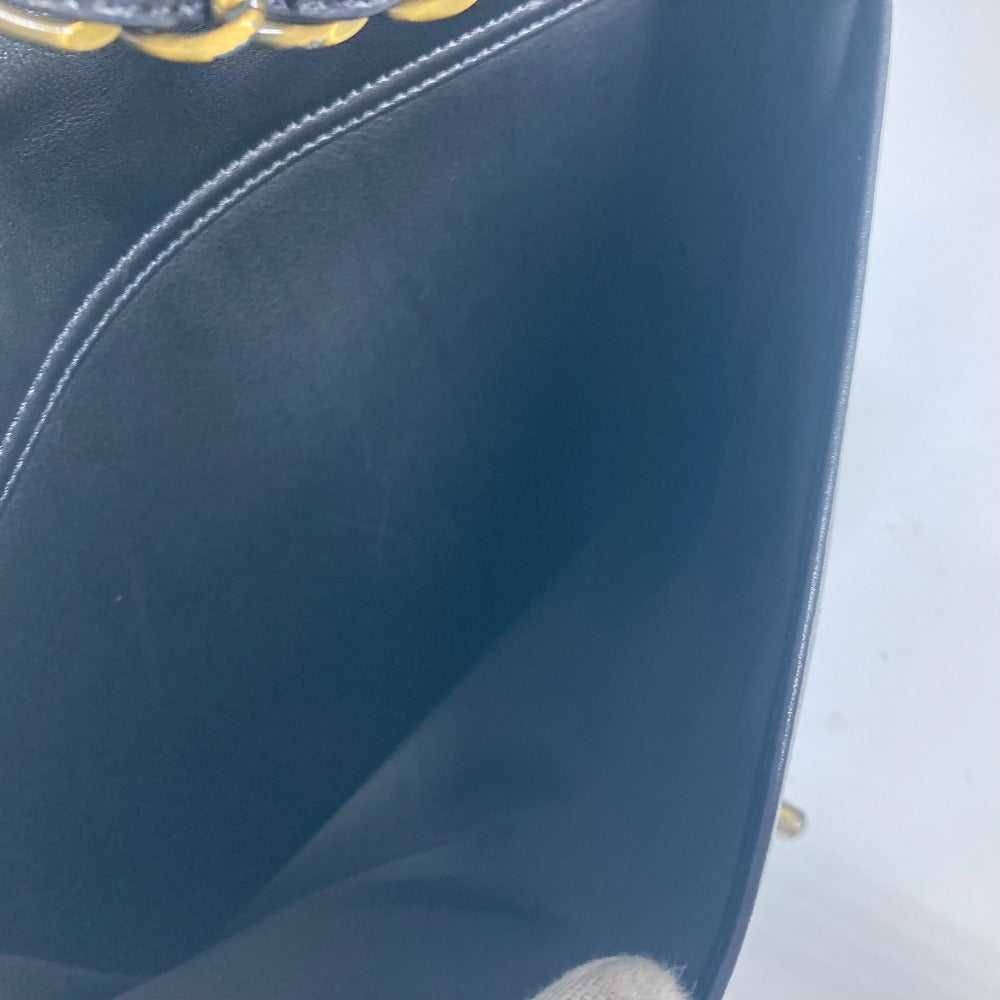 CHANEL Shoulder Bag leather black WChain CC COCO Mark Women Used Authentic