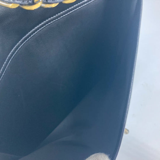 CHANEL Shoulder Bag leather black WChain CC COCO Mark Women Used Authentic