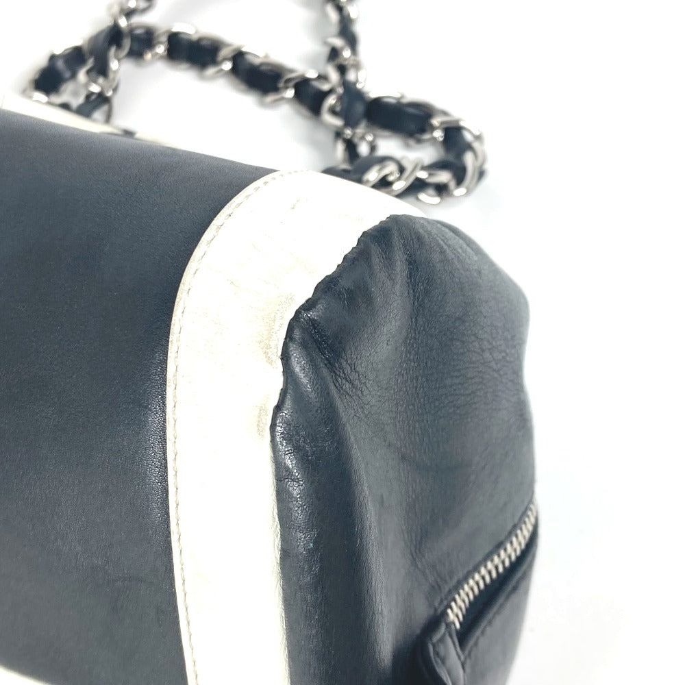 CHANEL Shoulder Bag leather white By color CC COCO Mark WChain Women Used Authentic