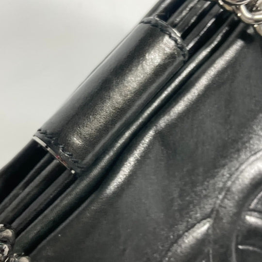 CHANEL Shoulder Bag Calf leather black shoulder bag CC COCO Mark Women Used Authentic