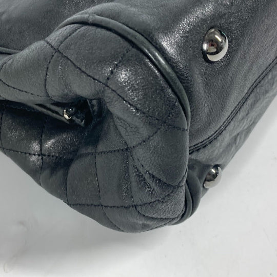 CHANEL Shoulder Bag Calf leather black shoulder bag CC COCO Mark Women Used Authentic