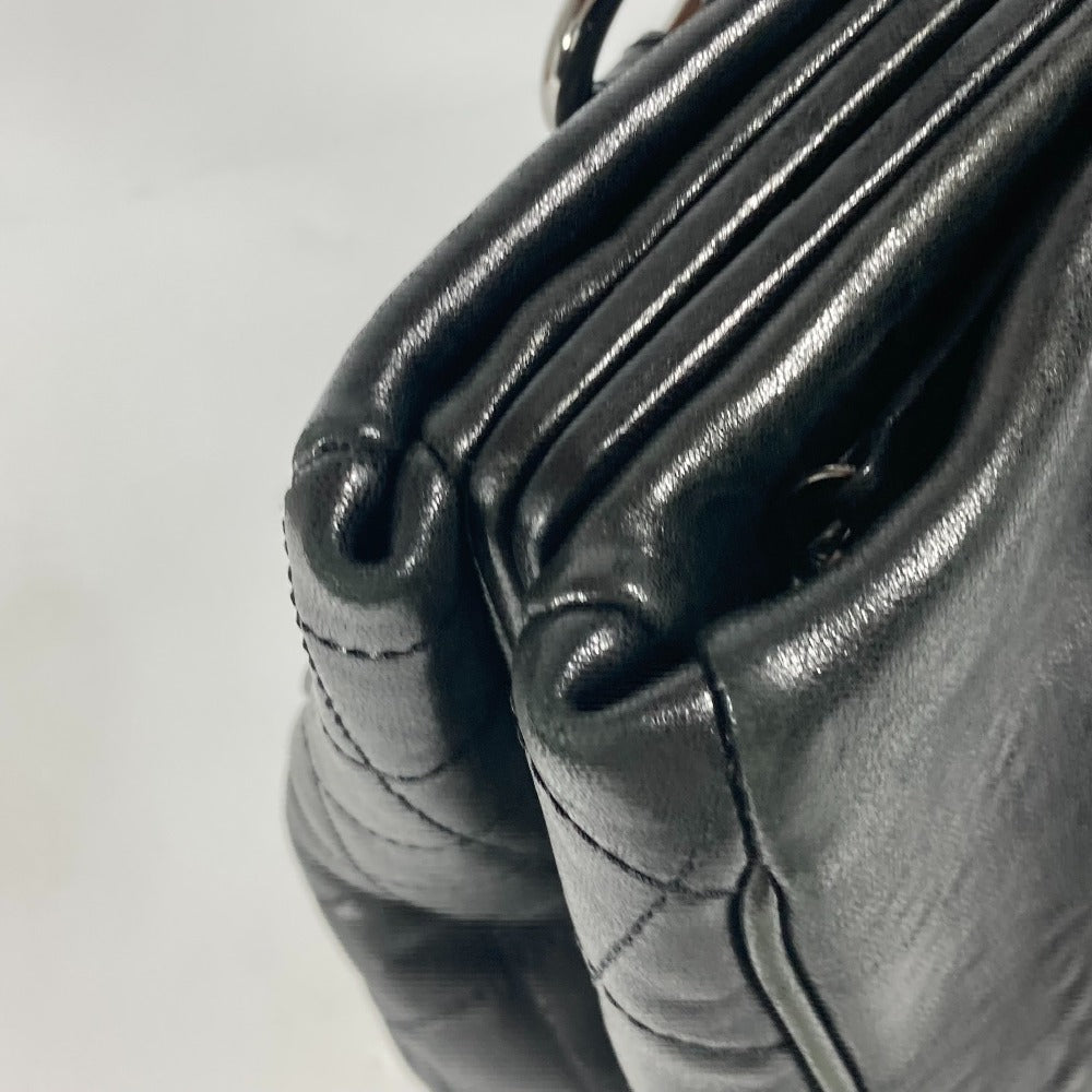 CHANEL Shoulder Bag Calf leather black shoulder bag CC COCO Mark Women Used Authentic