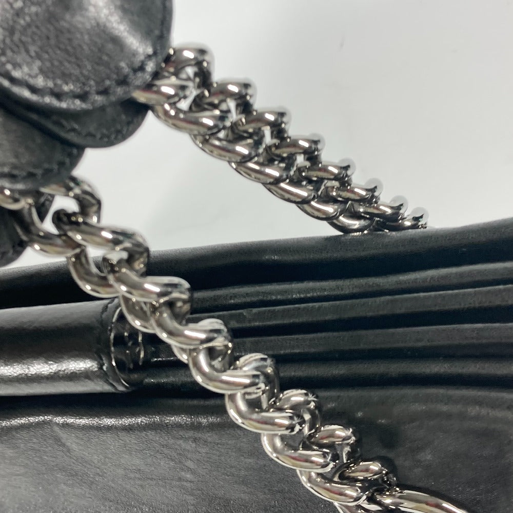 CHANEL Shoulder Bag Calf leather black shoulder bag CC COCO Mark Women Used Authentic