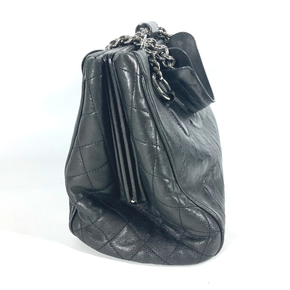 CHANEL Shoulder Bag Calf leather black shoulder bag CC COCO Mark Women Used Authentic