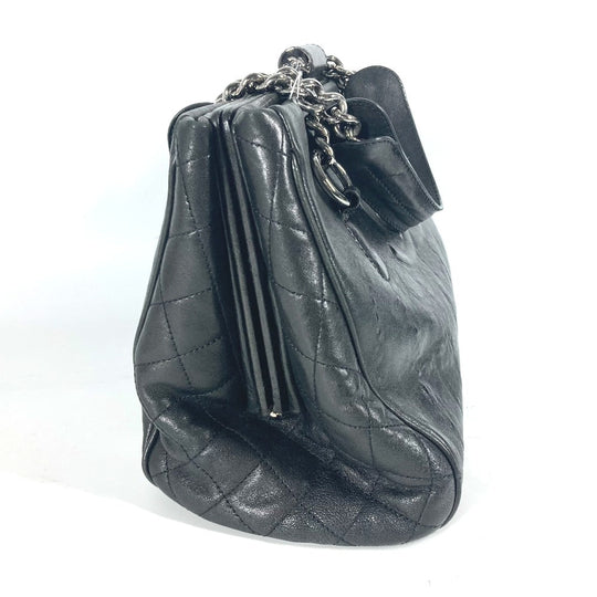 CHANEL Shoulder Bag Calf leather black shoulder bag CC COCO Mark Women Used Authentic