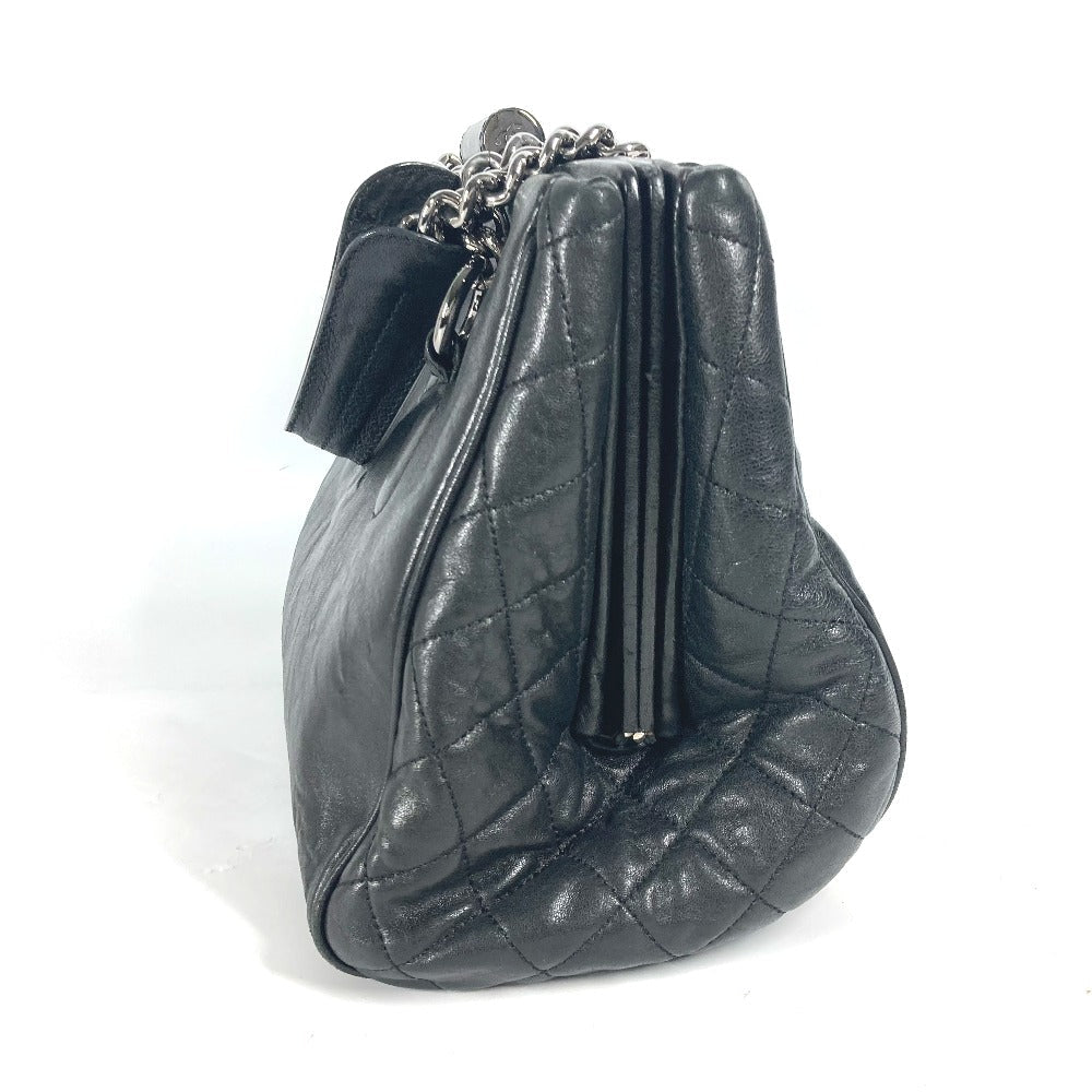 CHANEL Shoulder Bag Calf leather black shoulder bag CC COCO Mark Women Used Authentic