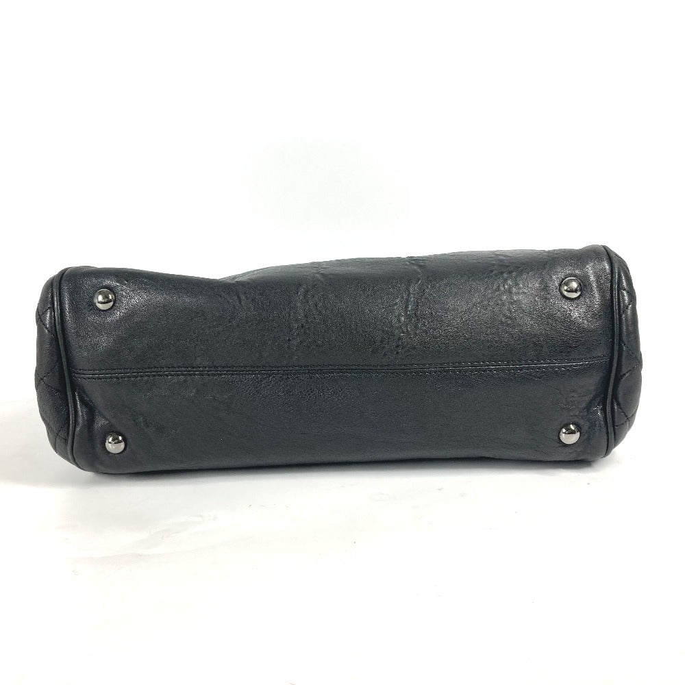 CHANEL Shoulder Bag Calf leather black shoulder bag CC COCO Mark Women Used Authentic