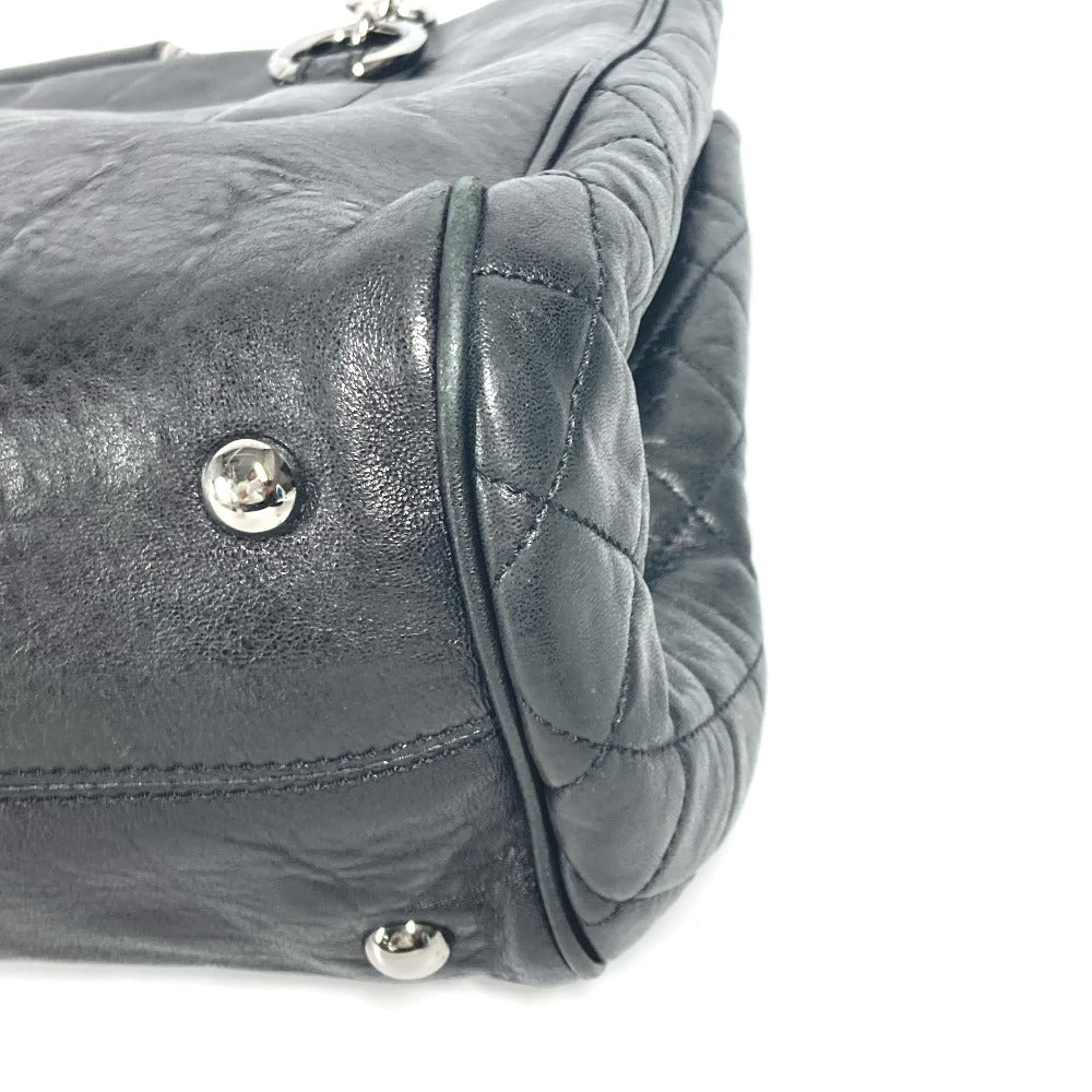CHANEL Shoulder Bag Calf leather black shoulder bag CC COCO Mark Women Used Authentic