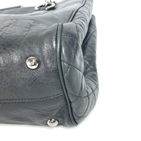 CHANEL Shoulder Bag Calf leather black shoulder bag CC COCO Mark Women Used Authentic
