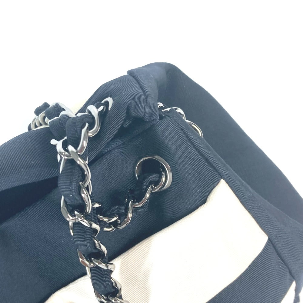 CHANEL Shoulder Bag Nylon canvas black 2.55 metal fittings border