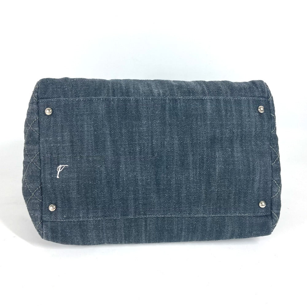 CHANEL Shoulder Bag denim blue CC COCO Mark Matelasse Quilting Women Used Authentic