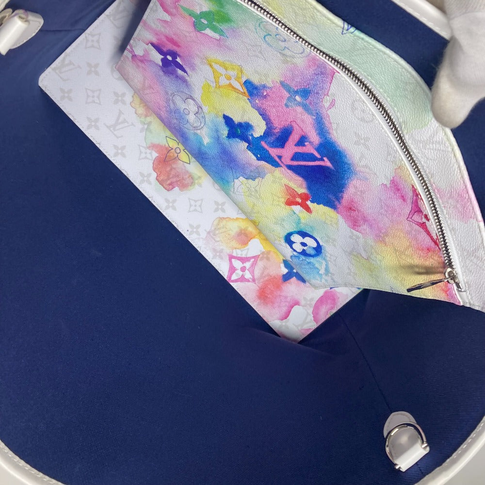 LOUIS VUITTON Tote Bag M45754 leather white watercolor monogram Weekend Tote GM unisex(Unisex) Used Authentic