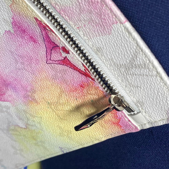 LOUIS VUITTON Tote Bag M45754 leather white watercolor monogram Weekend Tote GM unisex(Unisex) Used Authentic