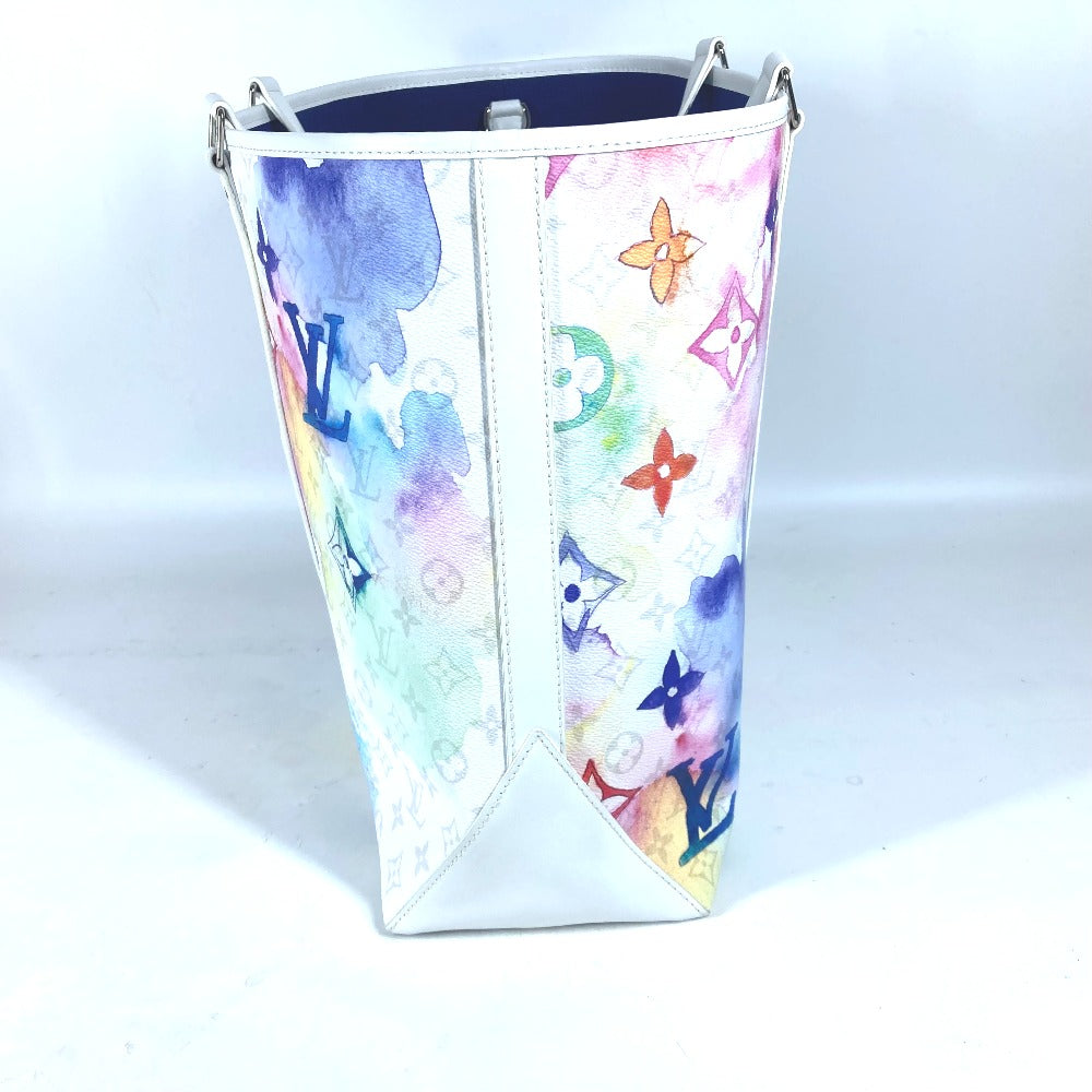 LOUIS VUITTON Tote Bag M45754 leather white watercolor monogram Weekend Tote GM unisex(Unisex) Used Authentic