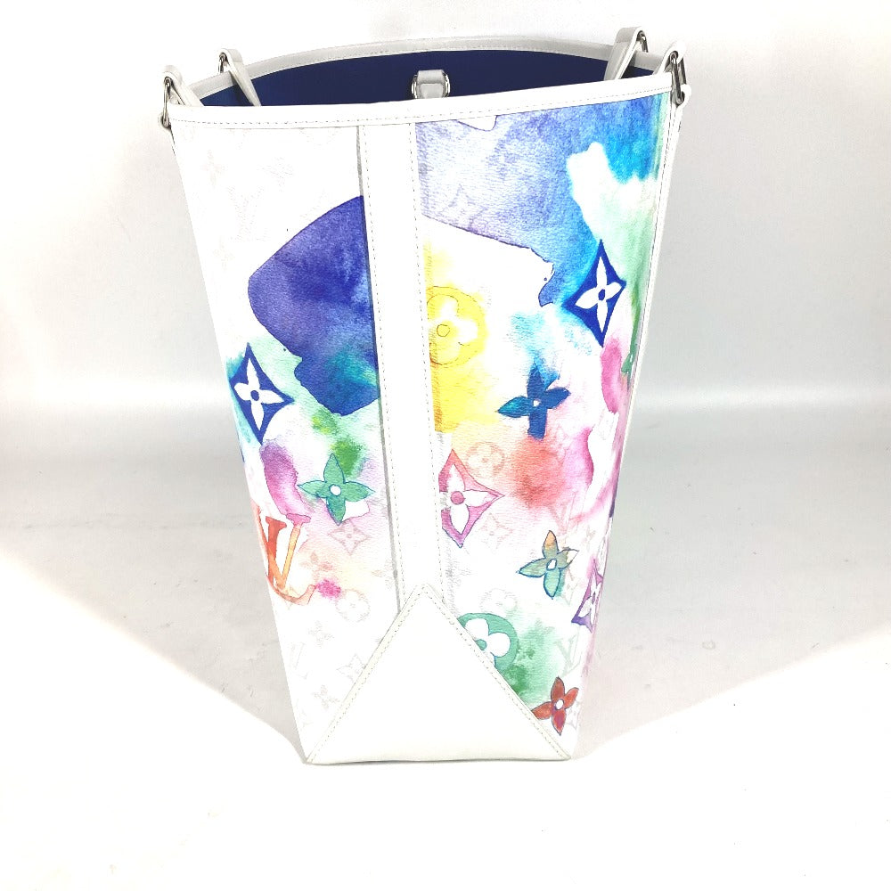 LOUIS VUITTON Tote Bag M45754 leather white watercolor monogram Weekend Tote GM unisex(Unisex) Used Authentic