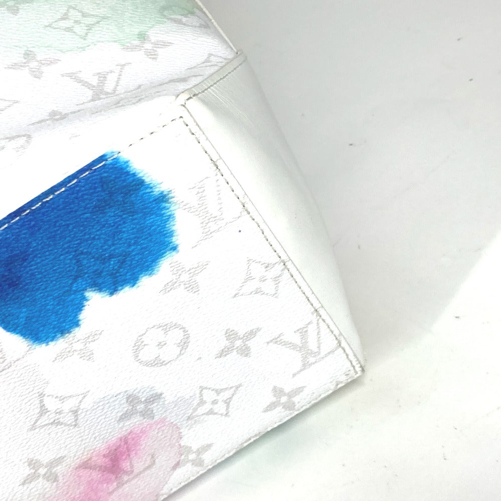 LOUIS VUITTON Tote Bag M45754 leather white watercolor monogram Weekend Tote GM unisex(Unisex) Used Authentic