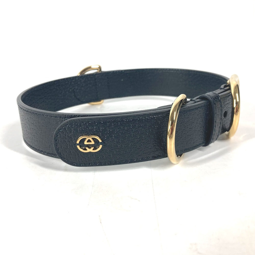 GUCCI others 695256 leather black GG Large/Extra Large Pet Collar L