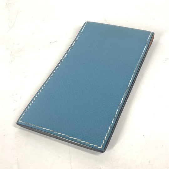 HERMES Notebook cover leather blue Vertical memo pad