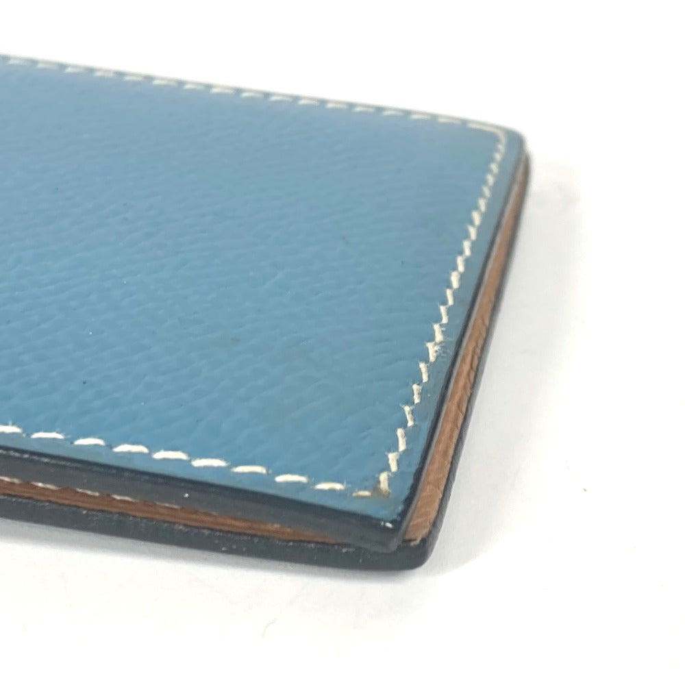 HERMES Notebook cover leather blue Vertical memo pad