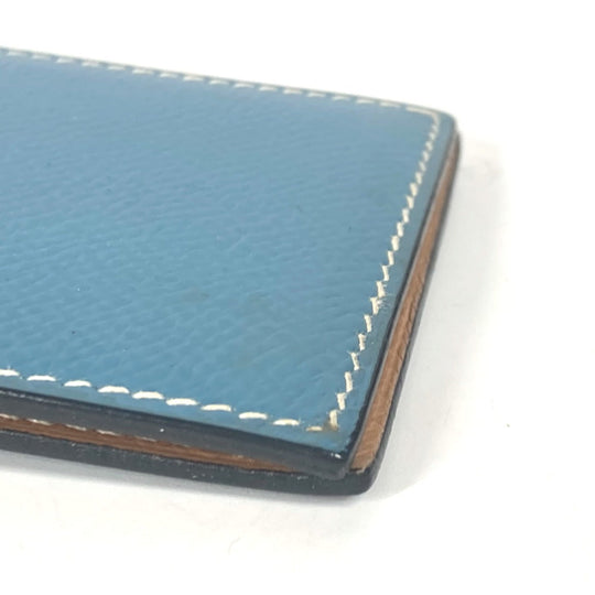 HERMES Notebook cover leather blue Vertical memo pad
