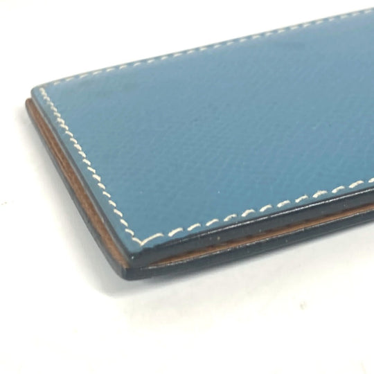 HERMES Notebook cover leather blue Vertical memo pad