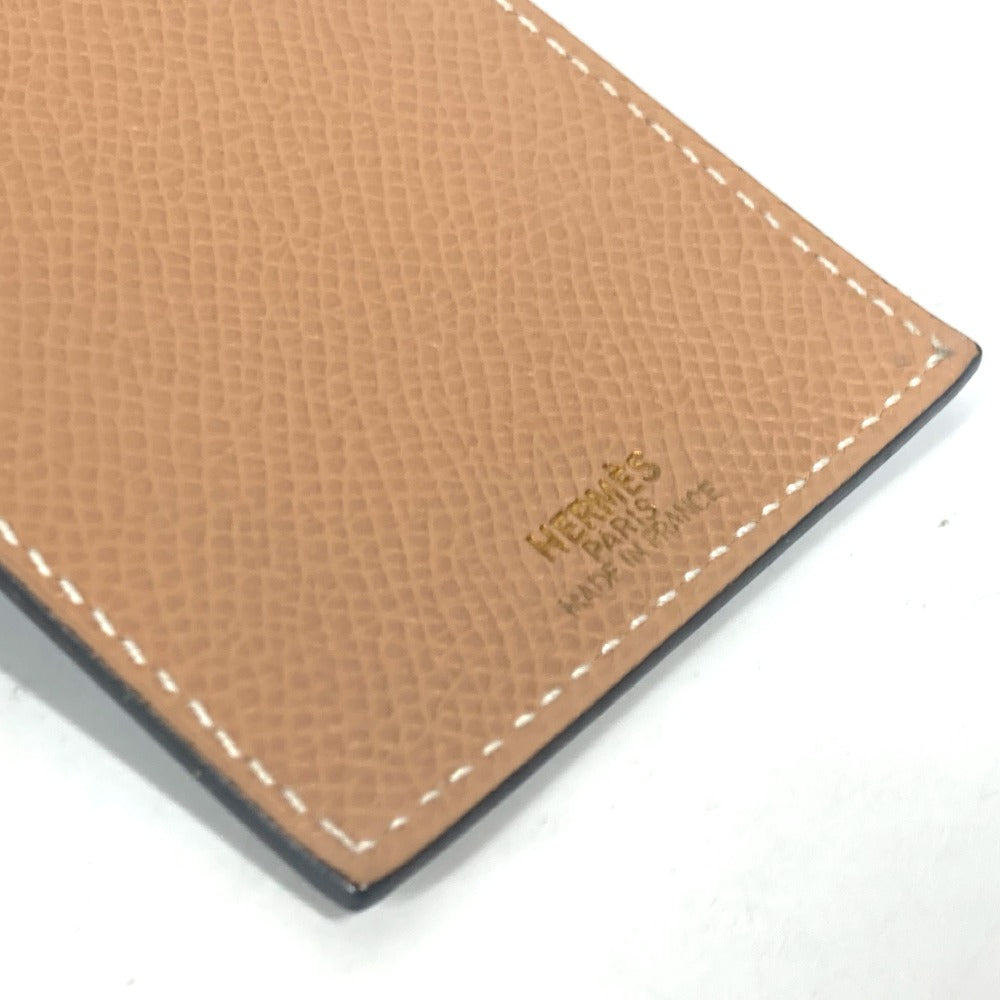 HERMES Notebook cover leather blue Vertical memo pad