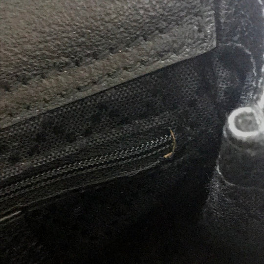 GUCCI Shoulder Bag Suede / leather Black x brown Pochette Bamboo Women Used Authentic