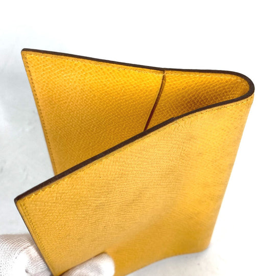 HERMES Notebook cover leather yellow Agenda PM Women Used Authentic