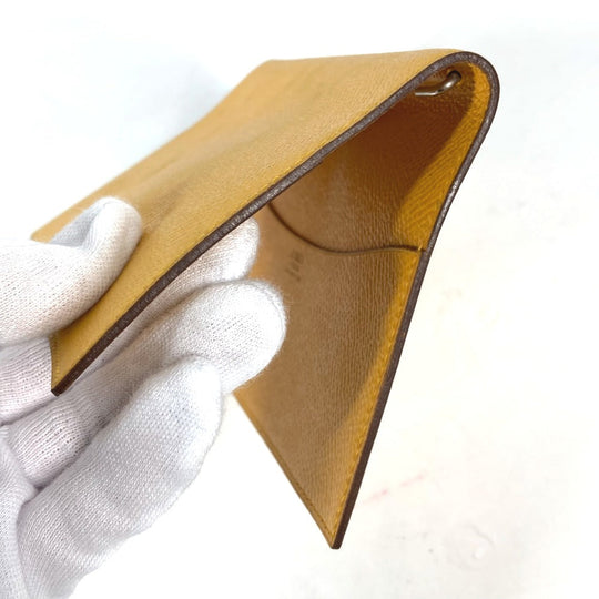 HERMES Notebook cover leather yellow Agenda PM Women Used Authentic