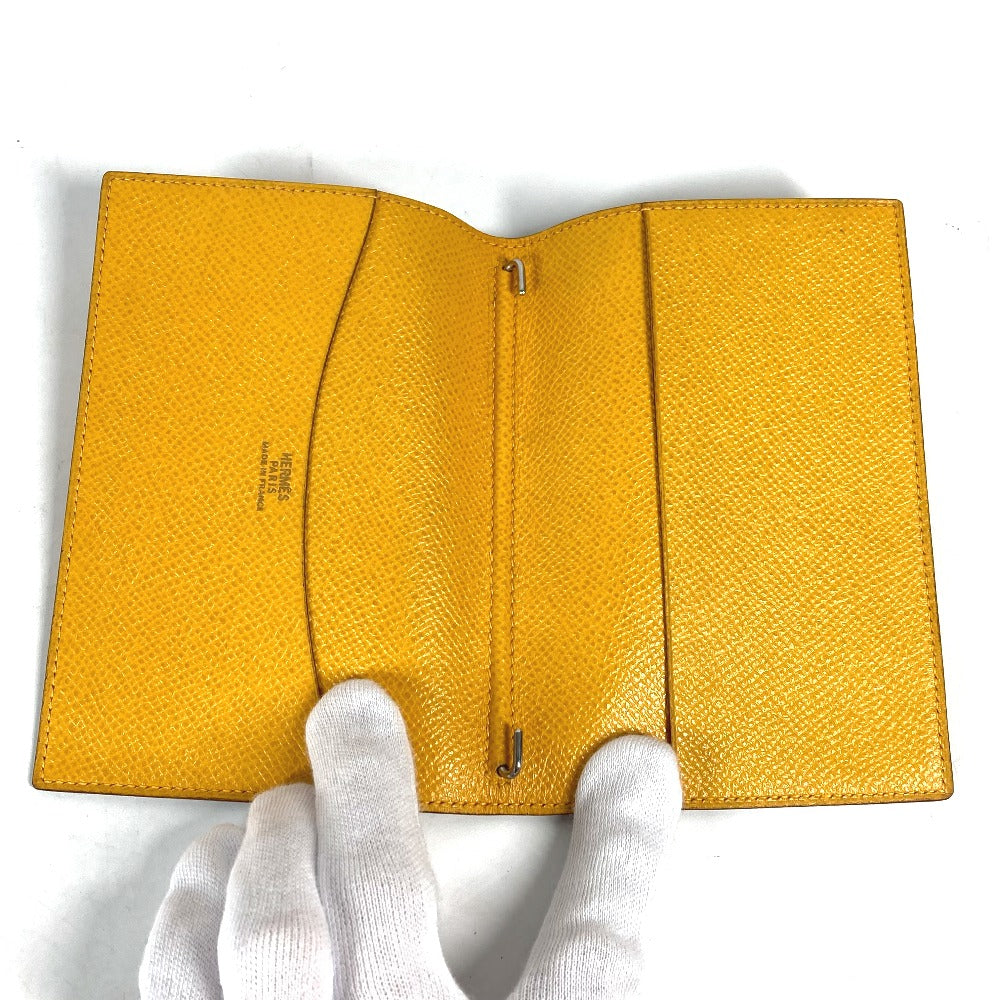 HERMES Notebook cover leather yellow Agenda PM Women Used Authentic