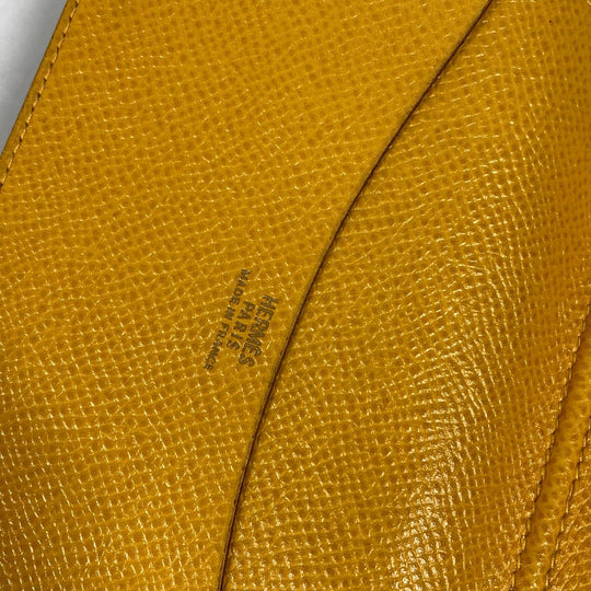 HERMES Notebook cover leather yellow Agenda PM Women Used Authentic