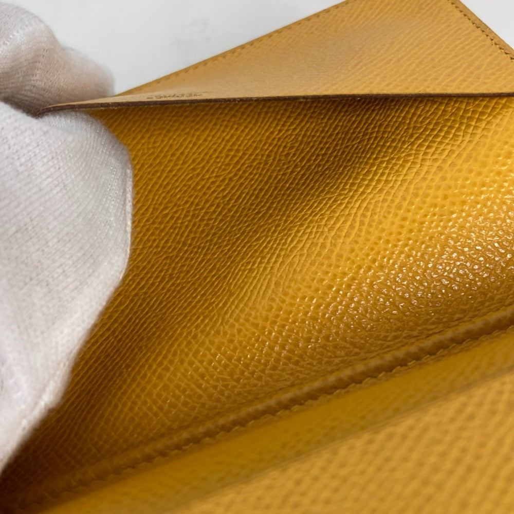 HERMES Notebook cover leather yellow Agenda PM Women Used Authentic