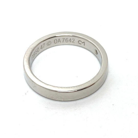 CARTIER Ring Pt950 Silver Engraved 1P Diamond Women 47 Used Authentic