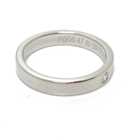 CARTIER Ring Pt950 Silver Engraved 1P Diamond Women 47 Used Authentic