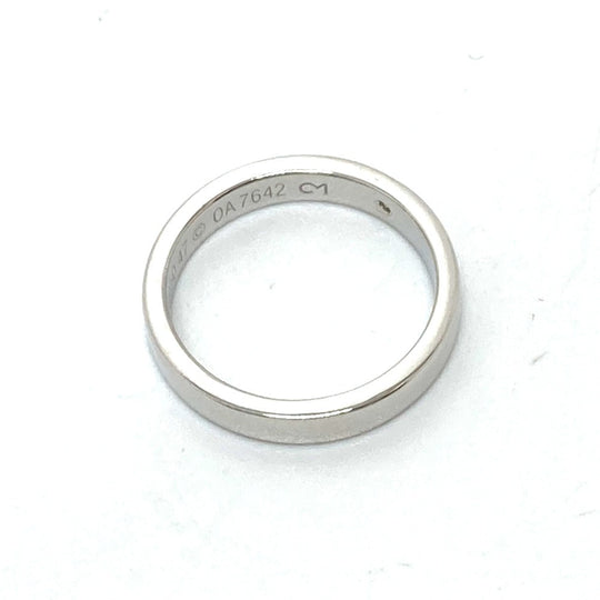CARTIER Ring Pt950 Silver Engraved 1P Diamond Women 47 Used Authentic