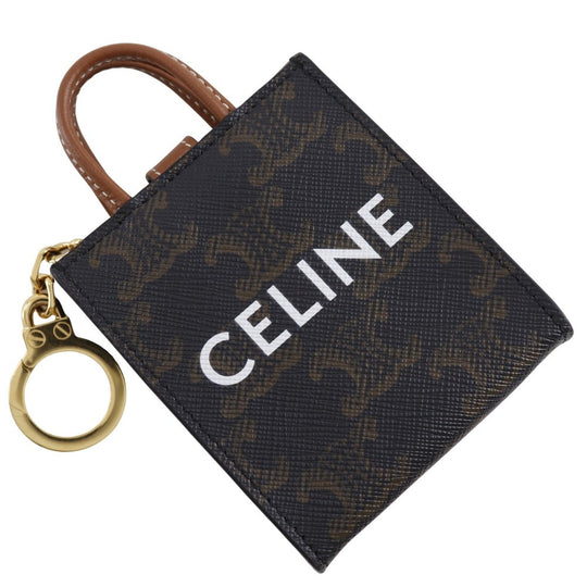 CELINE charm PVC Brown Triomphe canvas Bag charm Microbar Tikal Hippo unisex(Unisex) Used Authentic