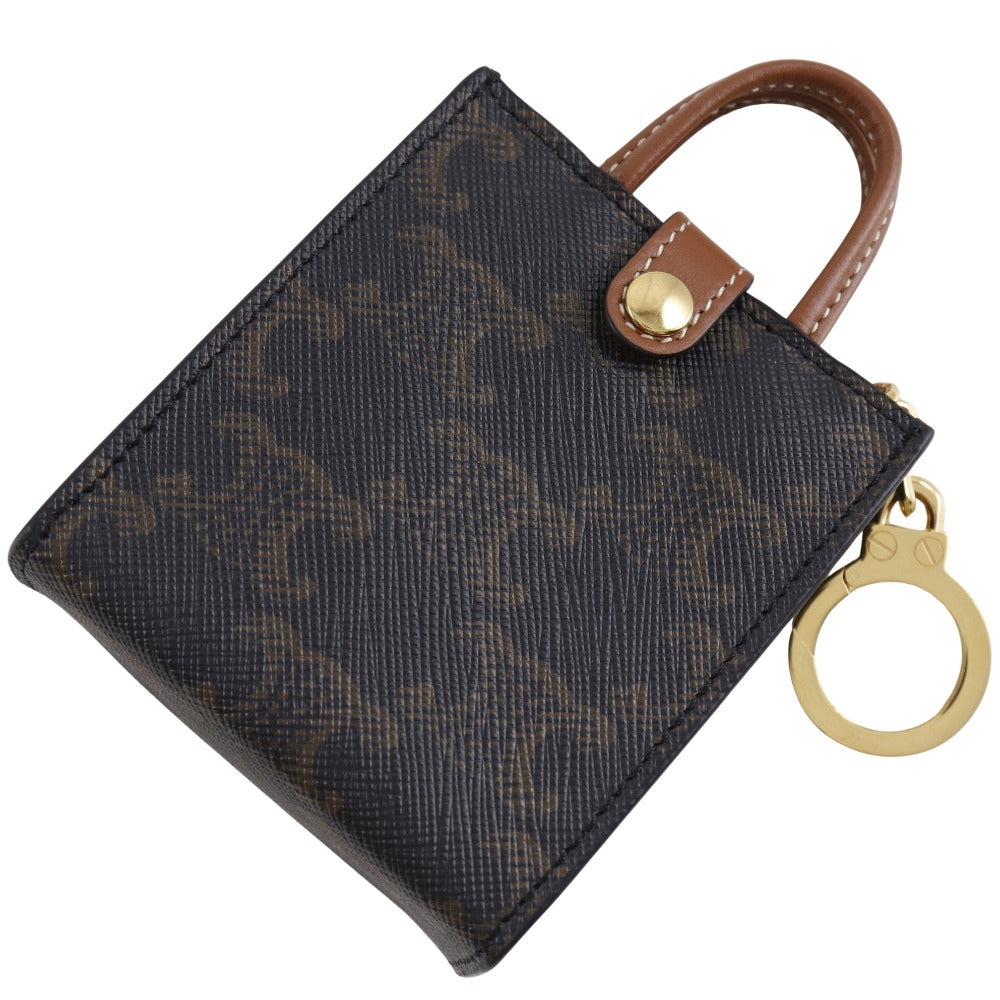 CELINE charm PVC Brown Triomphe canvas Bag charm Microbar Tikal Hippo unisex(Unisex) Used Authentic