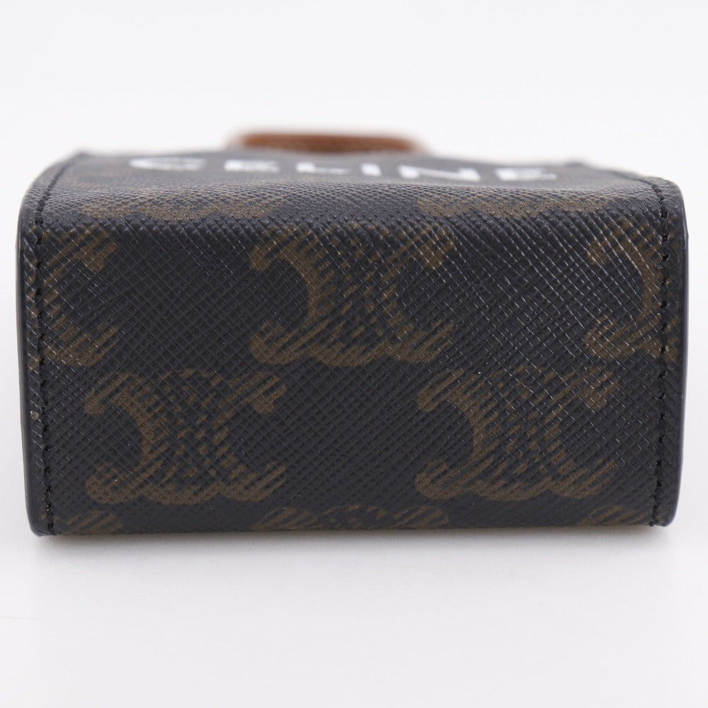 CELINE charm PVC Brown Triomphe canvas Bag charm Microbar Tikal Hippo unisex(Unisex) Used Authentic