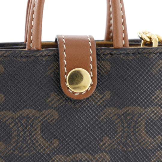 CELINE charm PVC Brown Triomphe canvas Bag charm Microbar Tikal Hippo unisex(Unisex) Used Authentic